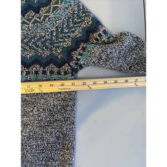 Urban Pipeline Sweater Women's Large Nortec Print Gray, Blues, and Green - Picture 7 of 11